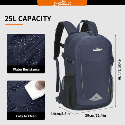 25L Commuter Backpack - Lightweight Waterproof Breathable Travel Hiking Daily Daypack
