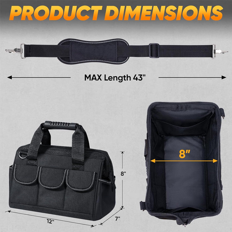 Ergonomic Heavy-Duty Tool Bag - Multi-Pocket Portable Adjustable Organizer Storage Pack