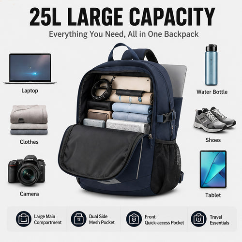 25L Lightweight Hiking Backpack - Waterproof Outdoor Travel Unisex Daypack