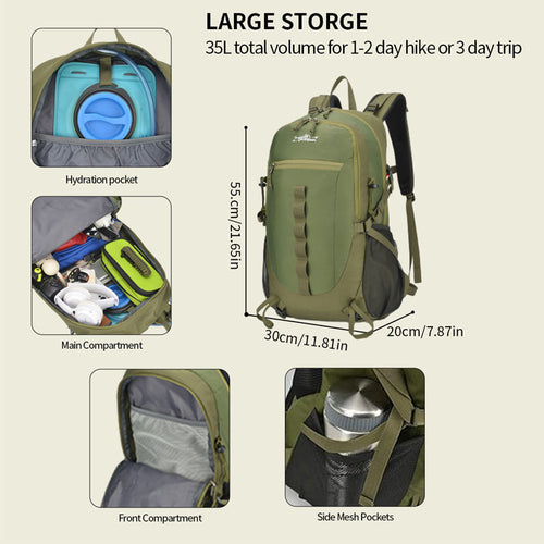 Lightweight Hiking Backpack 20L – Waterproof Breathable Sport Daypack