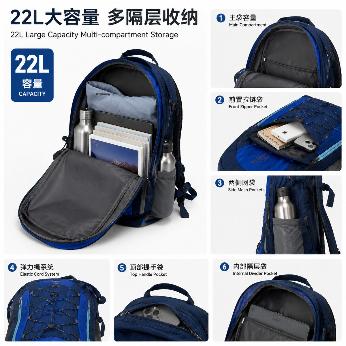 Lightweight Cycling Hiking Backpack - Sports Travel Daypack with Custom Logo Option