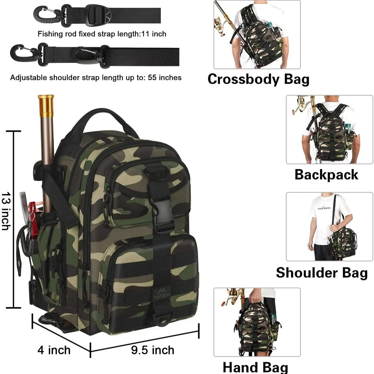 Tactical Lure Backpack - Multi-Function Double Shoulder Quick-Response Outdoor Fishing Camping Pack