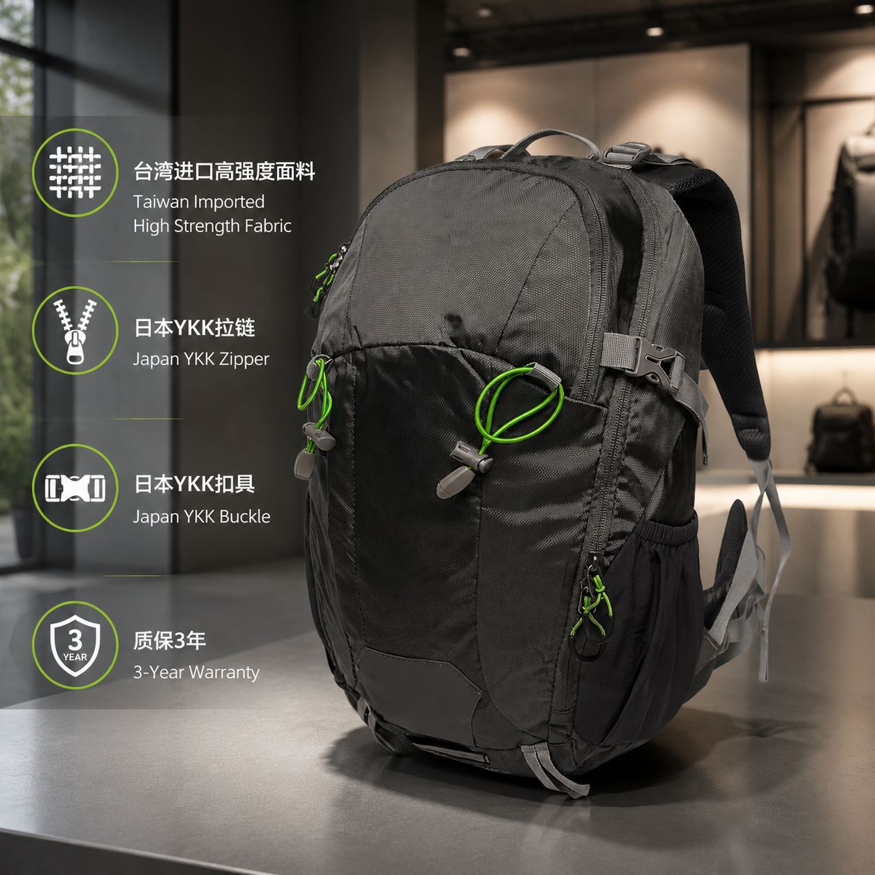 Customizable Hiking Backpack - Outdoor Travel Leisure Large Capacity Waterproof Trekking Daypack