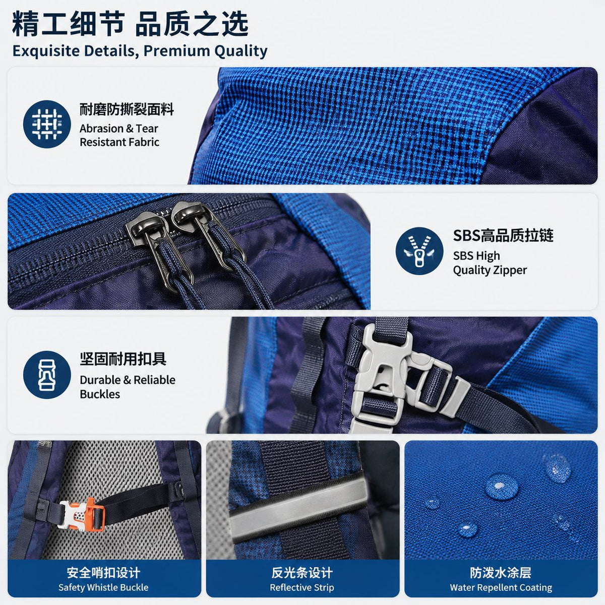 Outdoor Hiking Backpack - Waterproof Wear-Resistant Travel Camping Climbing Multi-Function Daypack