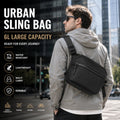 Men's Lightweight Commuter Sling Bag - Customizable Simple Casual Travel Crossbody Waist Pack