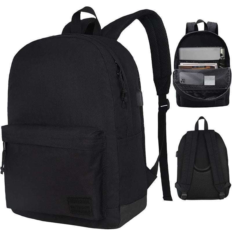 Laptop Backpack - Daily Commuter Student Simple Casual Multi-Function Double Shoulder Pack