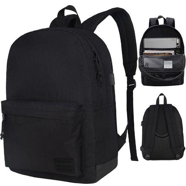 Laptop Backpack - Daily Commuter Student Simple Casual Multi-Function Double Shoulder Pack