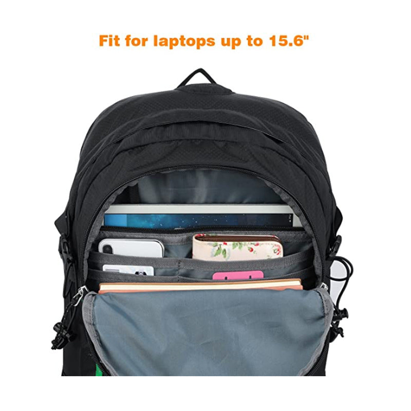 40L Waterproof Nylon Travel Backpack - Large Capacity with Rain Cover Hydration Compartment