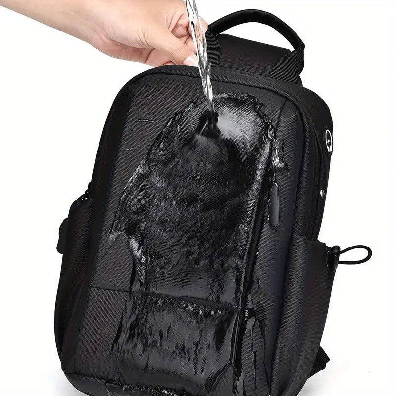 Men's Casual Sling Bag - Waterproof Oxford Crossbody Chest Pack Large Capacity Fashionable