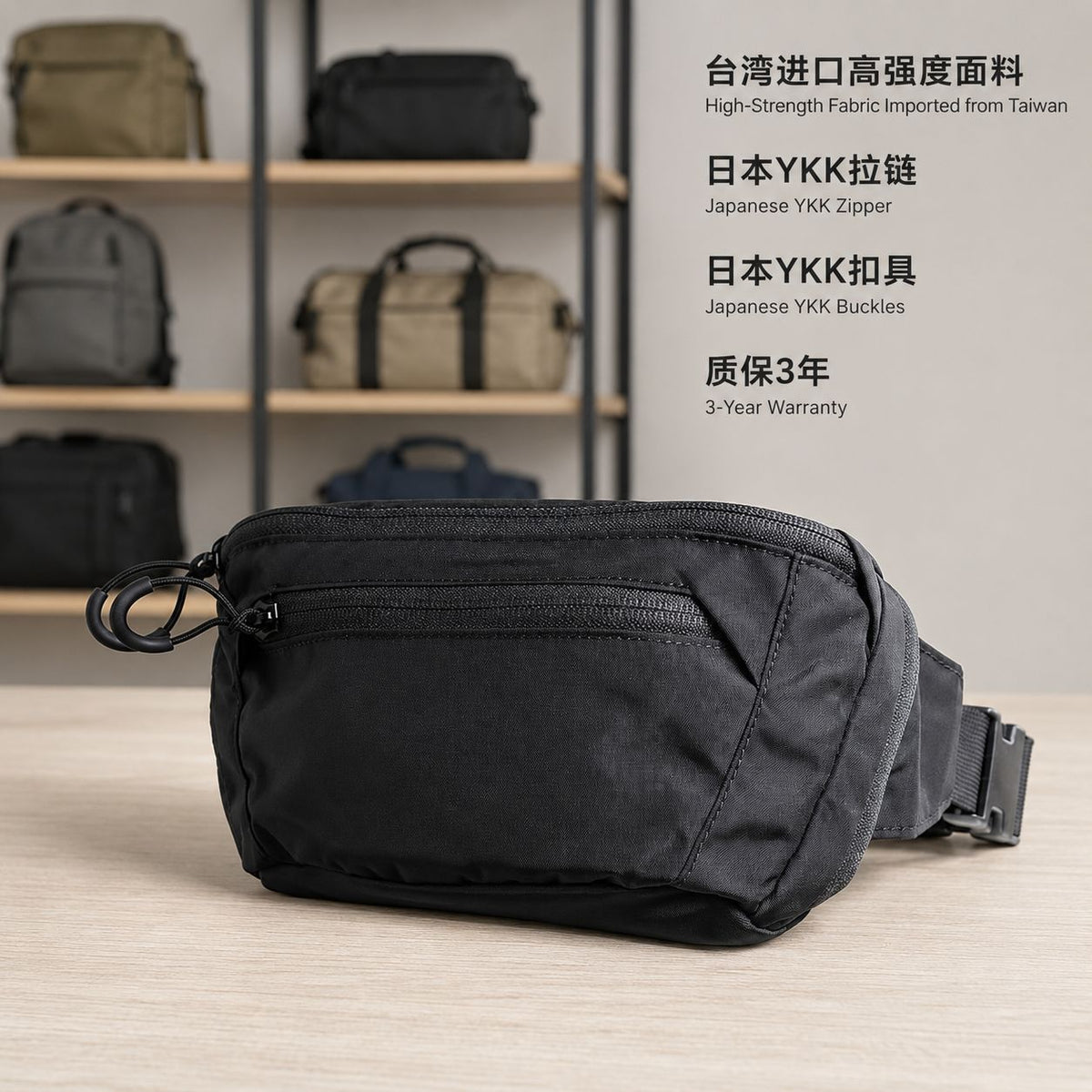 RPET Sling Waist Pack - Outdoor Sports Running Hiking Unisex Chest Bag