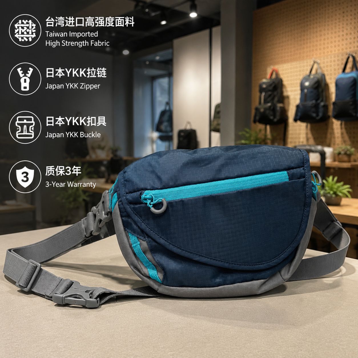Lightweight Outdoor Waist Pack - Waterproof Running Cycling Hiking Multi-Purpose Sling Bag