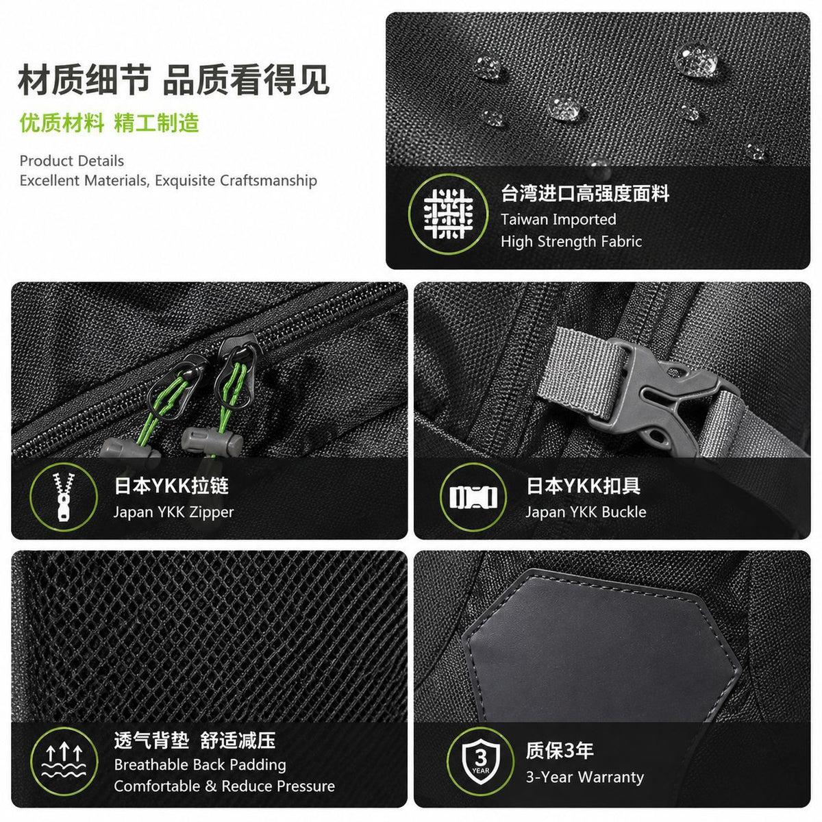 Large Capacity Hiking Backpack - Waterproof Trekking Daypack with Custom Logo Option