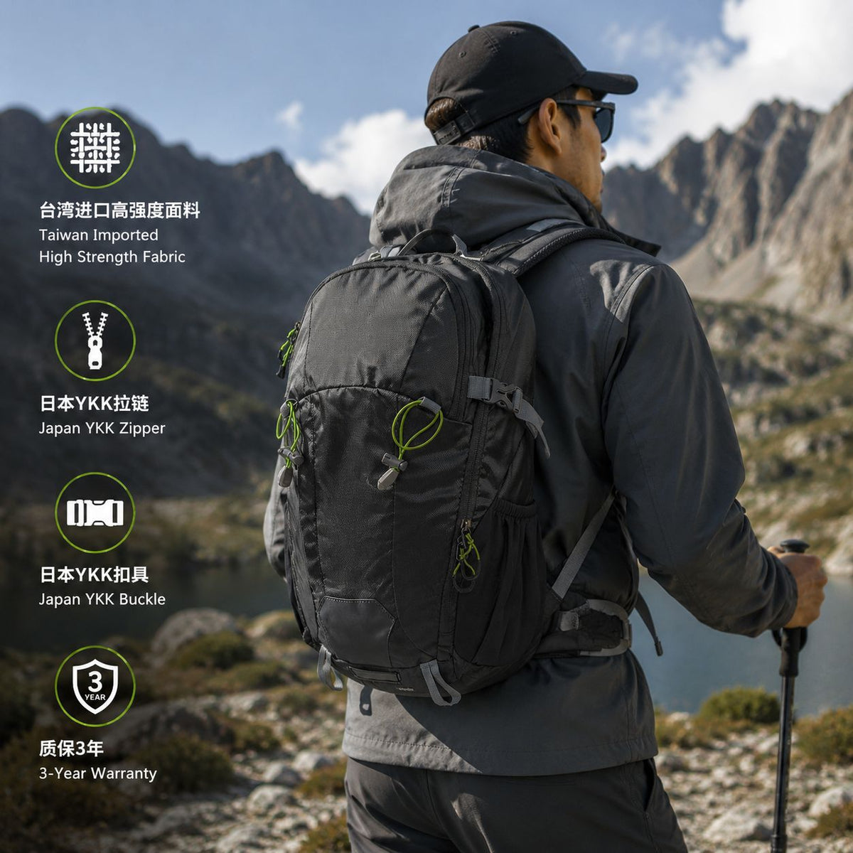 Large Capacity Hiking Backpack - Waterproof Trekking Daypack with Custom Logo Option