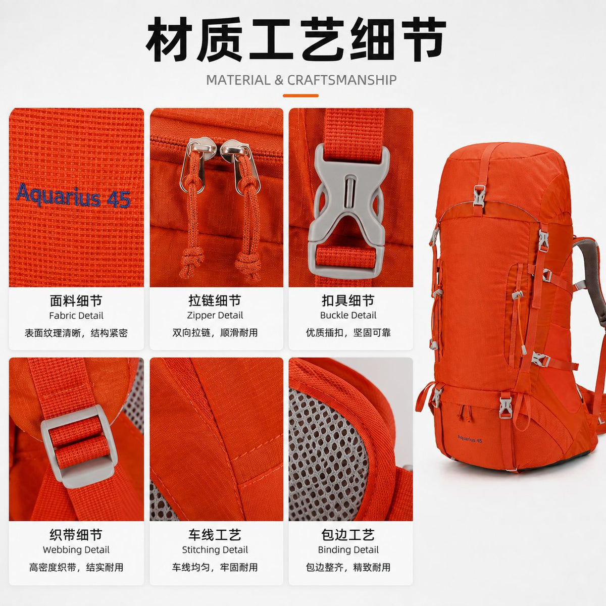 Heavy-Duty Trekking Backpack - Waterproof Travel Pack for Men & Women