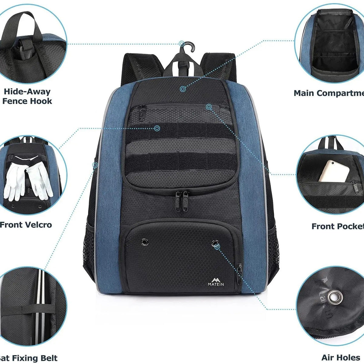 Baseball Softball Equipment Bag - Backpack Style for Kids Adults Training Game Sports Gear Pack