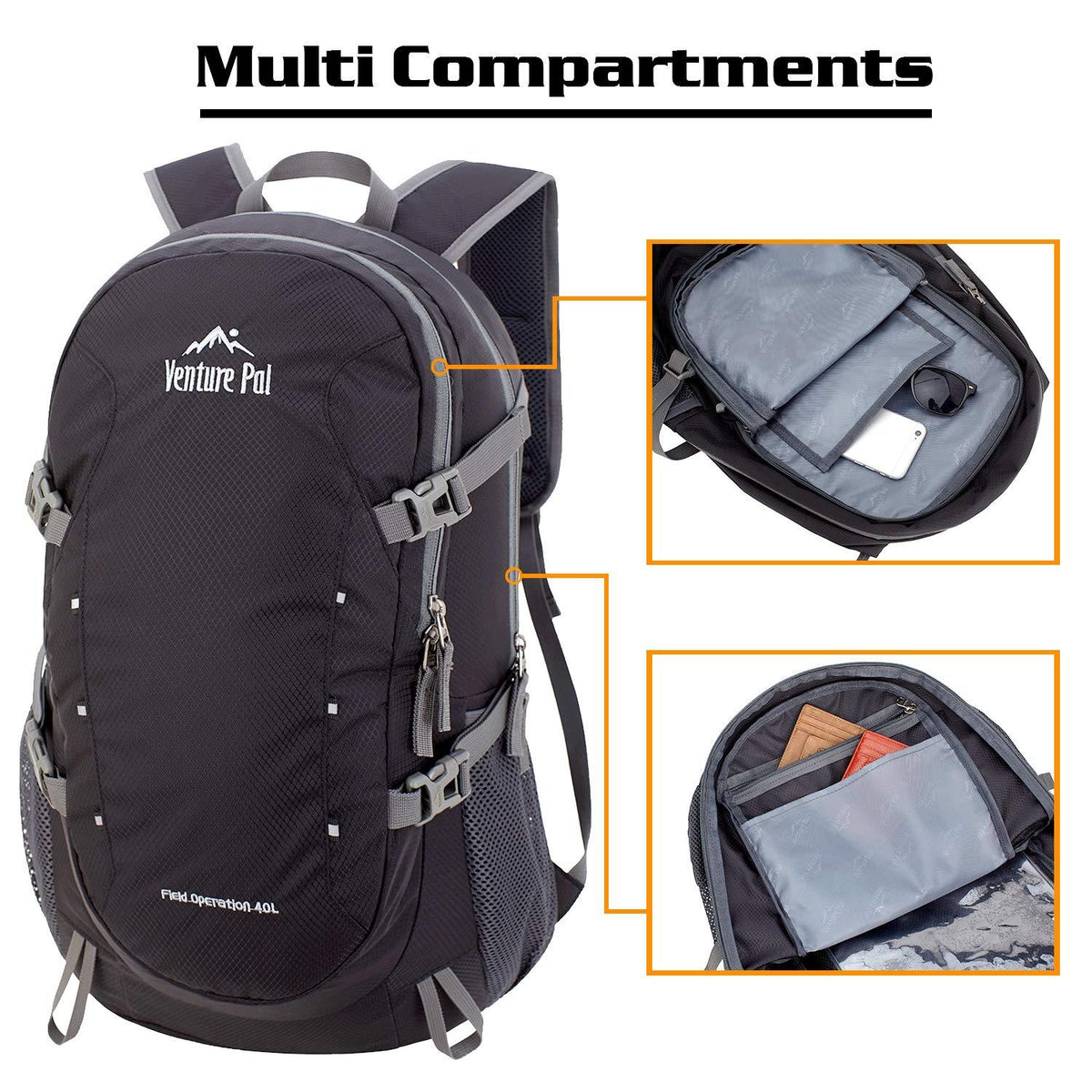 Wet-Dry Separated Foldable Travel Backpack - Ultralight Packable Outdoor Daypack