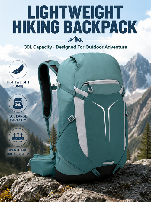 30L Lightweight Hiking Backpack - Waterproof Travel Leisure Sports Large Capacity Unisex Daypack