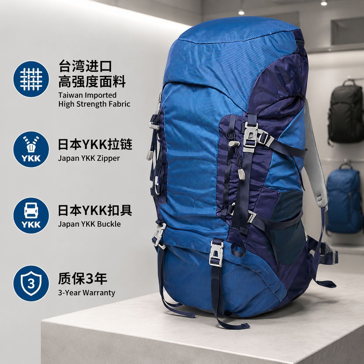 Outdoor Hiking Backpack - Waterproof Wear-Resistant Travel Camping Climbing Multi-Function Daypack