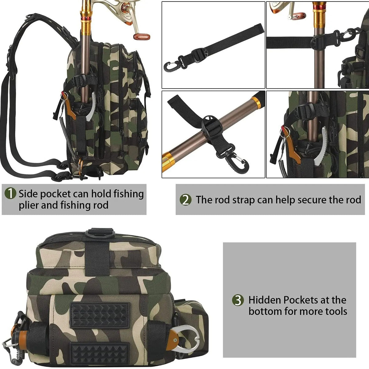 Tactical Lure Backpack - Multi-Function Double Shoulder Quick-Response Outdoor Fishing Camping Pack