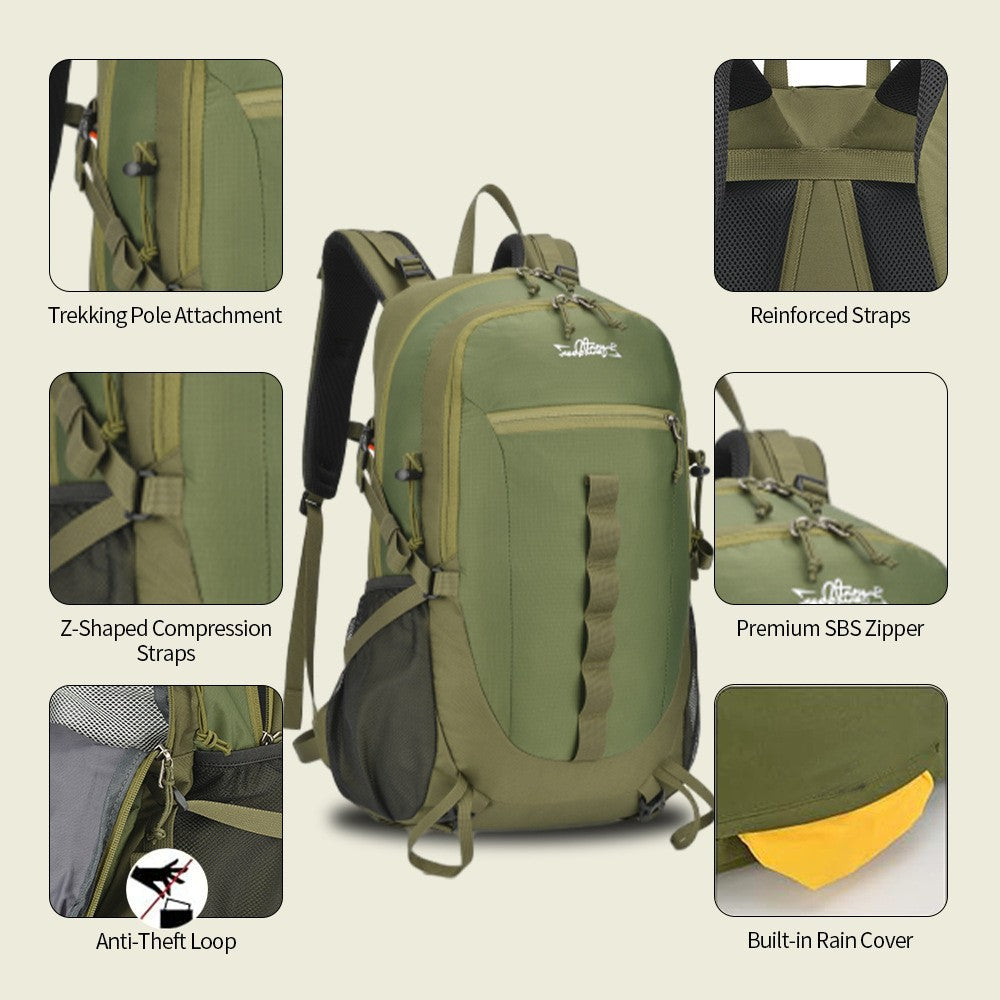 Lightweight Short-Trip Hiking Backpack - Breathable Waterproof Unisex Daypack