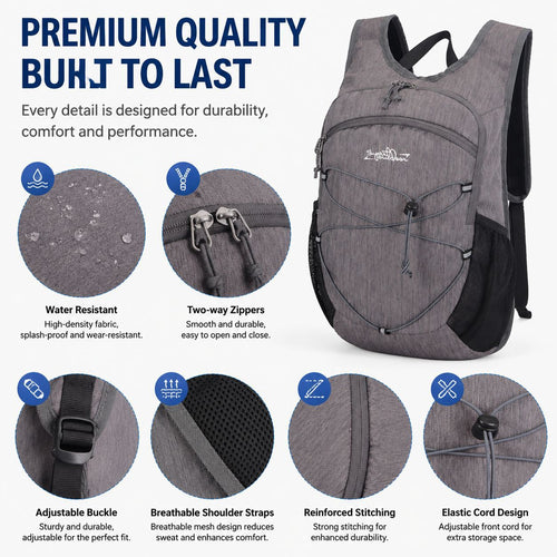 20L Water-Repellent Ultralight Hiking Backpack - Sports Waterproof Breathable Cycling Daypack
