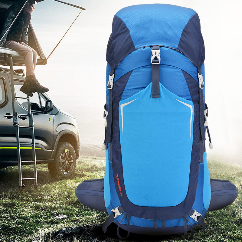 50L Hiking Backpack - Large Capacity Outdoor Trekking Pack with Rain Cover Breathable