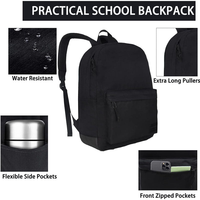 Laptop Backpack - Daily Commuter Student Simple Casual Multi-Function Double Shoulder Pack