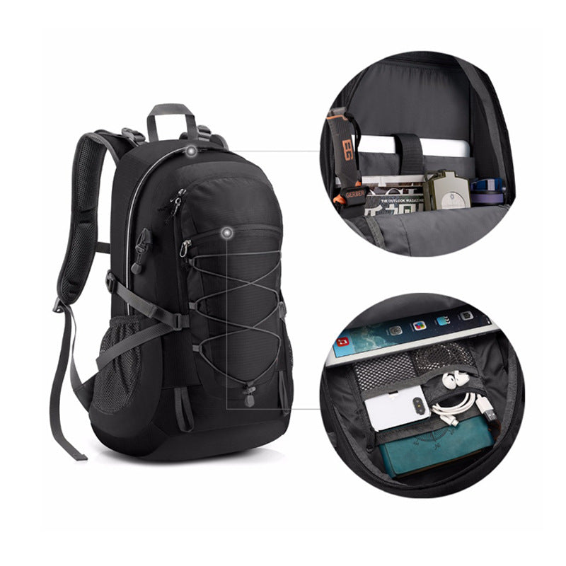 35L Lightweight Trekking Backpack - Breathable Nylon Hiking Camping Daypack