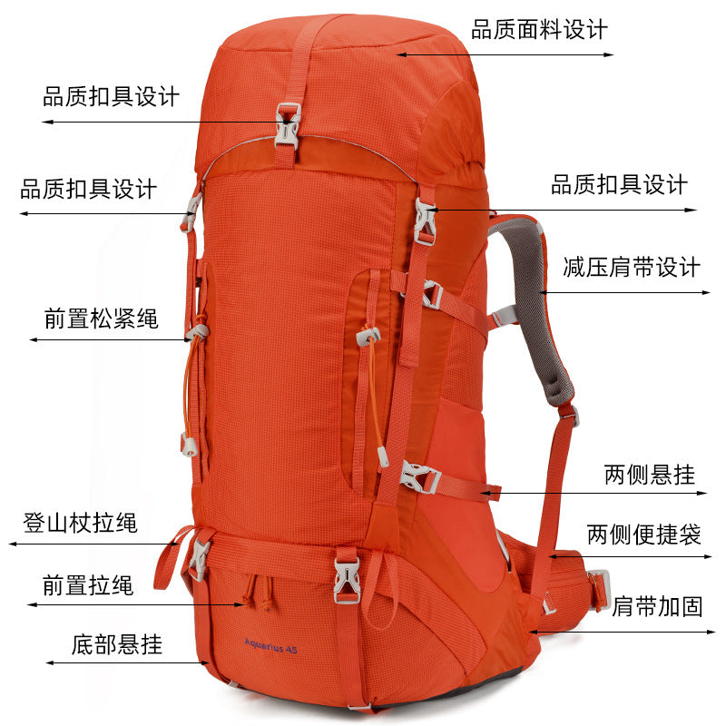 50L Trekking Backpack - Professional Suspension System Waterproof Breathable Heavy-Duty Mountaineering Pack