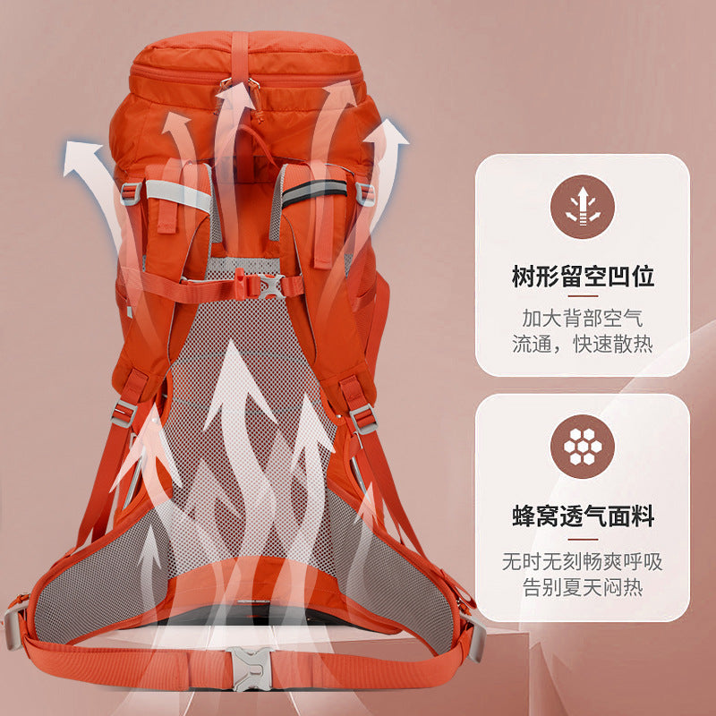 50L Professional Hiking Backpack - Waterproof Nylon Outdoor Double Shoulder Travel Camping Pack