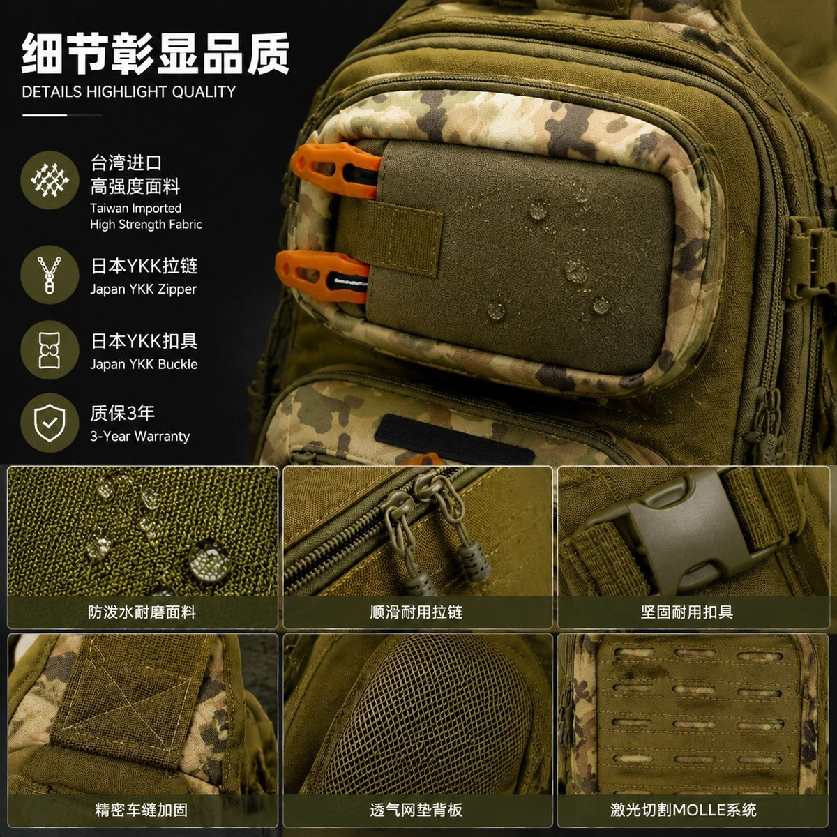 Camo Fishing Tackle Bag - Waterproof Multi-Pocket Single Shoulder Outdoor Fishing Pack
